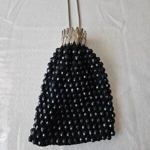 Vintage Black Beaded Purse